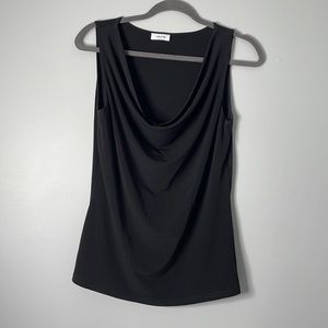 Laura Round Cowl Neck Sleeveless Dress Shirt